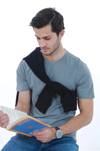 Men's Solid Grey Smart Fit T-shirt