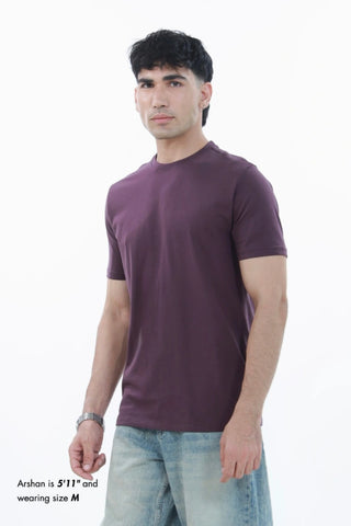 Men's Solid Purple Smart Fit T-shirt