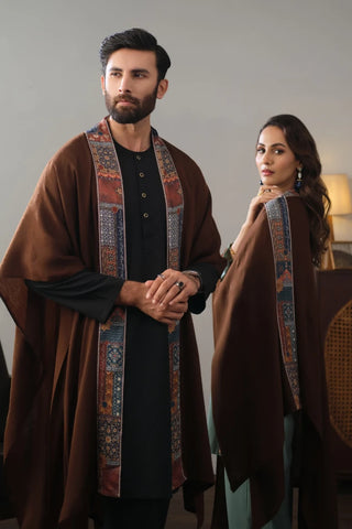 Manto's Unisex Brown Wrap around Style Cape