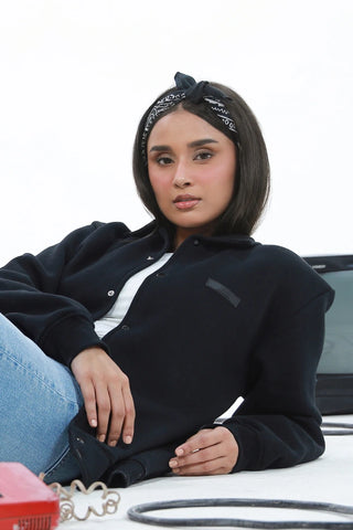 Varsity Jacket - Raven Black