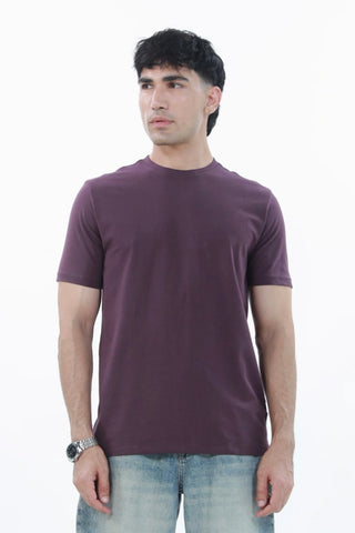 Men's Solid Purple Smart Fit T-shirt