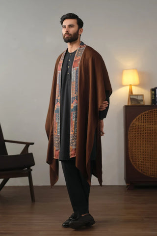Manto's Unisex Brown Wrap around Style Cape