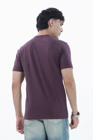 Men's Solid Purple Smart Fit T-shirt