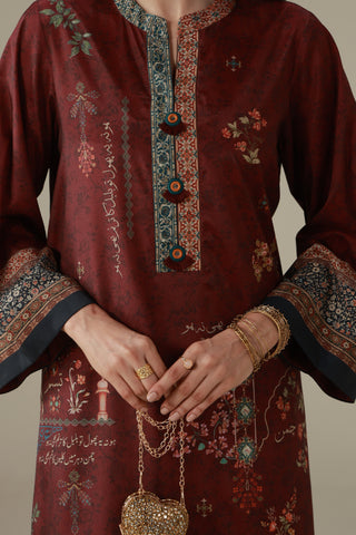 Muskaan (Smile) Co-ord Set - Plum