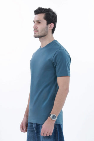 Men's Solid Blue Smart Fit T-shirt