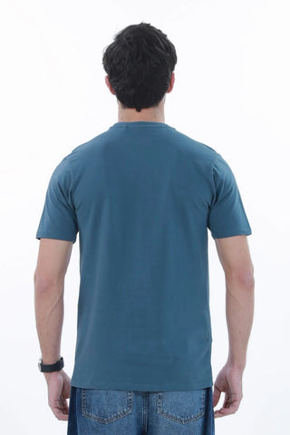 Men's Solid Blue Smart Fit T-shirt
