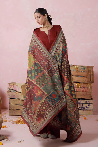 Gulposh (Covered in Flowers) Shawl - Maroon