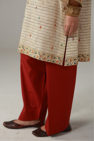 Farshi Shalwar - Red