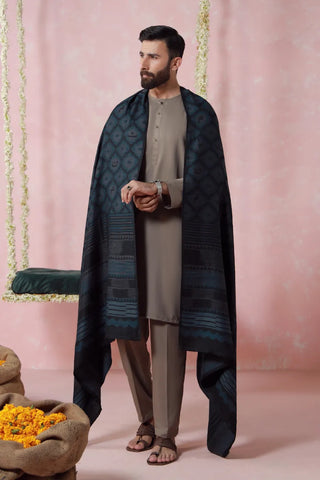 Parwana (Yearner) Weaved Shawl - Teal