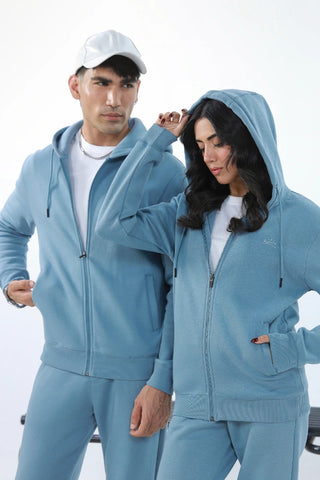 Zipper Hoodie - Mist Blue