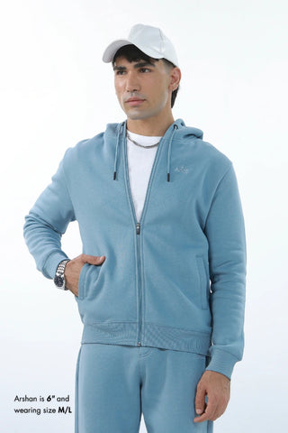 Zipper Hoodie - Mist Blue
