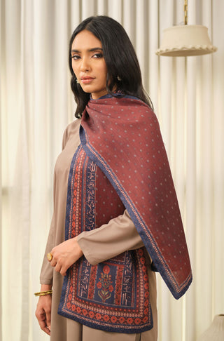 Nazar (Sight) - Maroon & Blue Stole