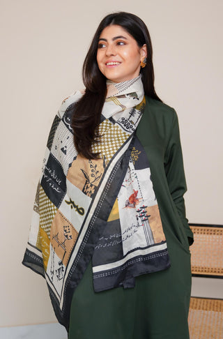Safar (Journey Of Life) - Green & Black Scarf