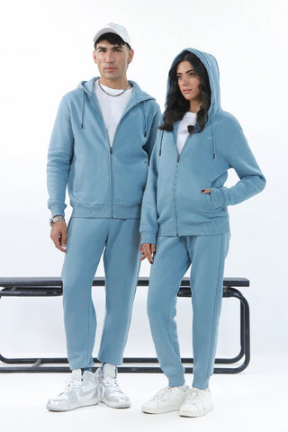 Zipper Hoodie - Mist Blue
