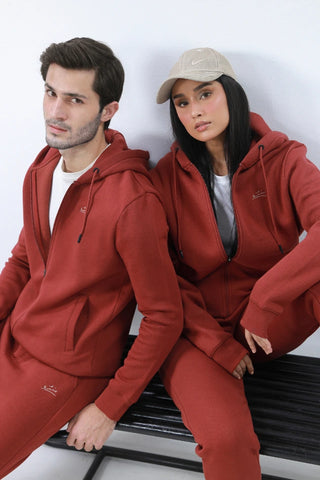 Zipper Hoodie - Brick Rust