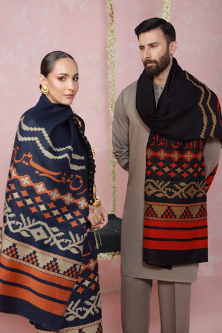 Aghaaz (Genesis) Weaved Shawl - Black