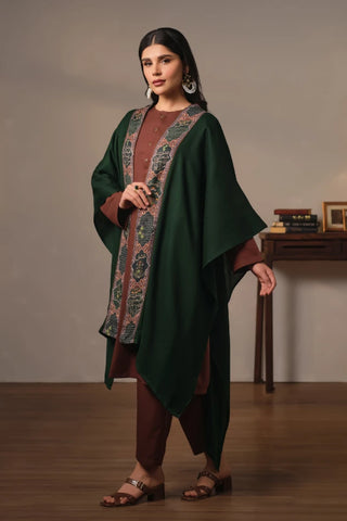 Manto's Unisex Green Wrap around Style Cape
