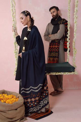 Aghaaz (Genesis) Weaved Shawl - Black