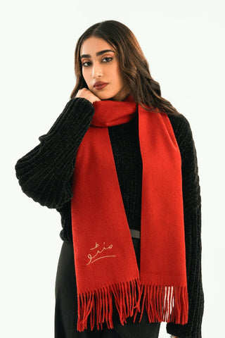 Cashmere Stole - Fiery Red