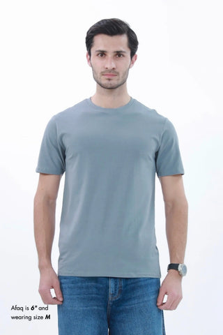 Men's Solid Grey Smart Fit T-shirt