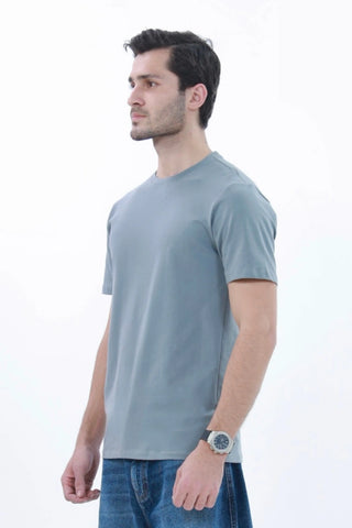 Men's Solid Grey Smart Fit T-shirt