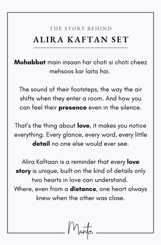 Design Philosophy of Alira Kaftaan Set