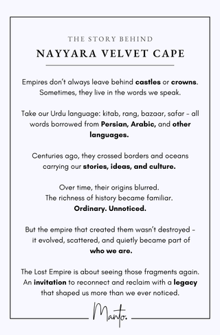 Nayyara (Luminous) Velvet Cape