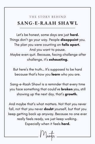 Design Philosophy of Sang-e-raah Shawl