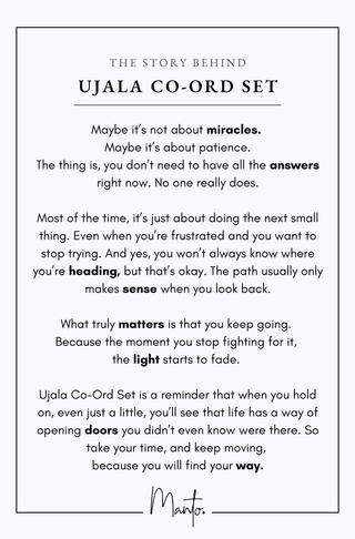 Design Philosophy of Ujala Co-Ord